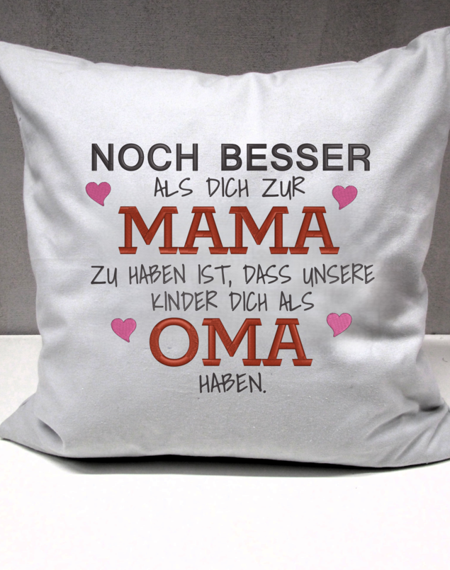 Kissen besticken lassen Oma