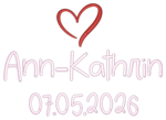 Name + Datum mit Herz