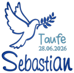 Taufmotiv mit Namen