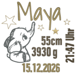 Motiv zur Geburt Gold