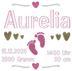 Geburtsdaten mit Herzen